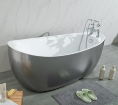 Modern Freestanding Bathtubs Simple Black Color Center Drain Indoor Bathroom Adult Freestanding Bathtubs with Shower