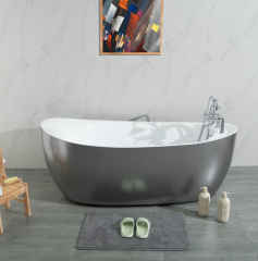 Modern Freestanding Bathtubs Simple Black Color Center Drain Indoor Bathroom Adult Freestanding Bathtubs with Shower