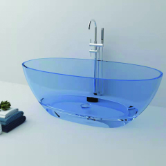 1500mm Translucent Tub Transparent Artificail Stone Material Bathtub Transparent Bath Tub