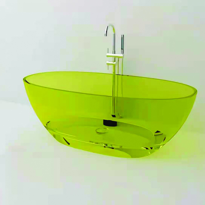 1500mm Translucent Tub Transparent Artificail Stone Material Bathtub Transparent Bath Tub