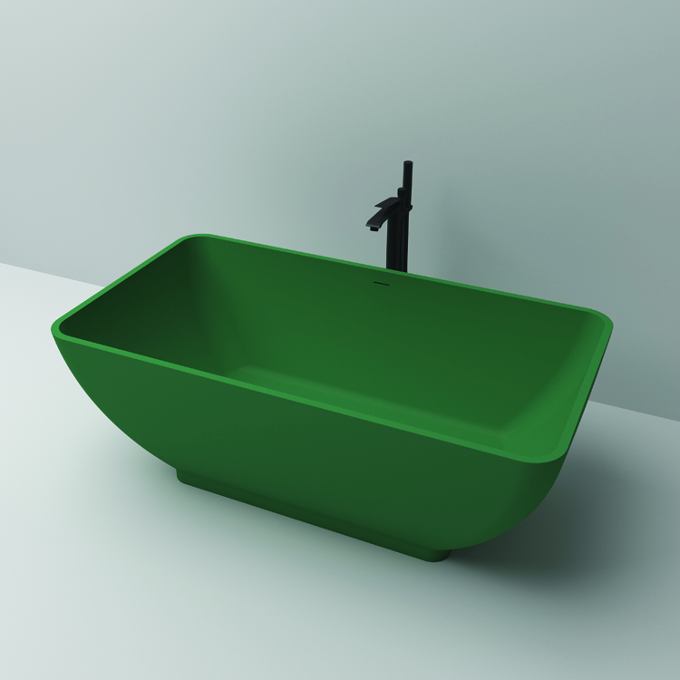 Modern Design Artificial Stone Bathtub Free Standing Rectangular Shape Morden Style Stand Alone Artificial Stone Tubs