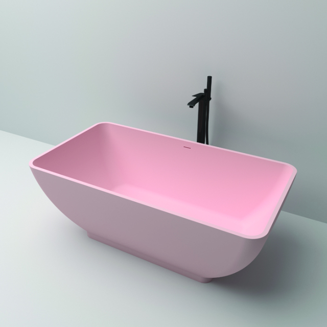 Modern Design Artificial Stone Bathtub Free Standing Rectangular Shape Morden Style Stand Alone Artificial Stone Tubs
