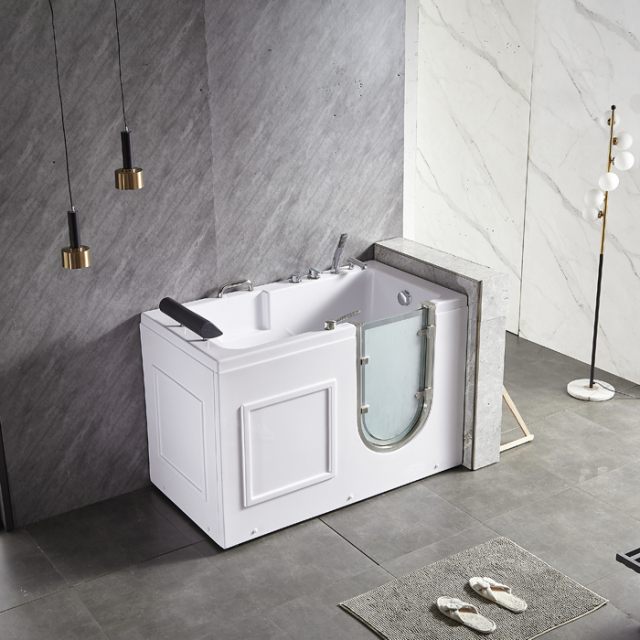 Modern  Bathroom Acrylic Freestanding Step-in Bathtub Wholesale Walk in Tub for Disabled