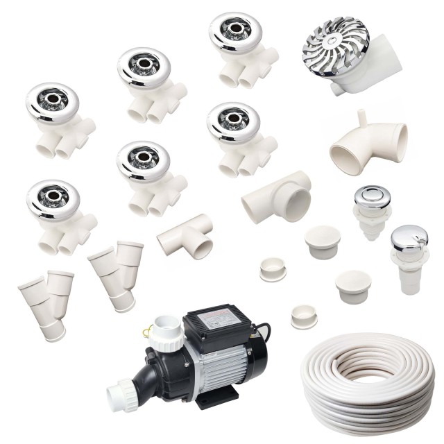 Spa Supplies Wholesale Bathtub Hydrojet Massage Whirlpool Bathtub Jet Parts Bath Tub Jet Kit With Led Light
