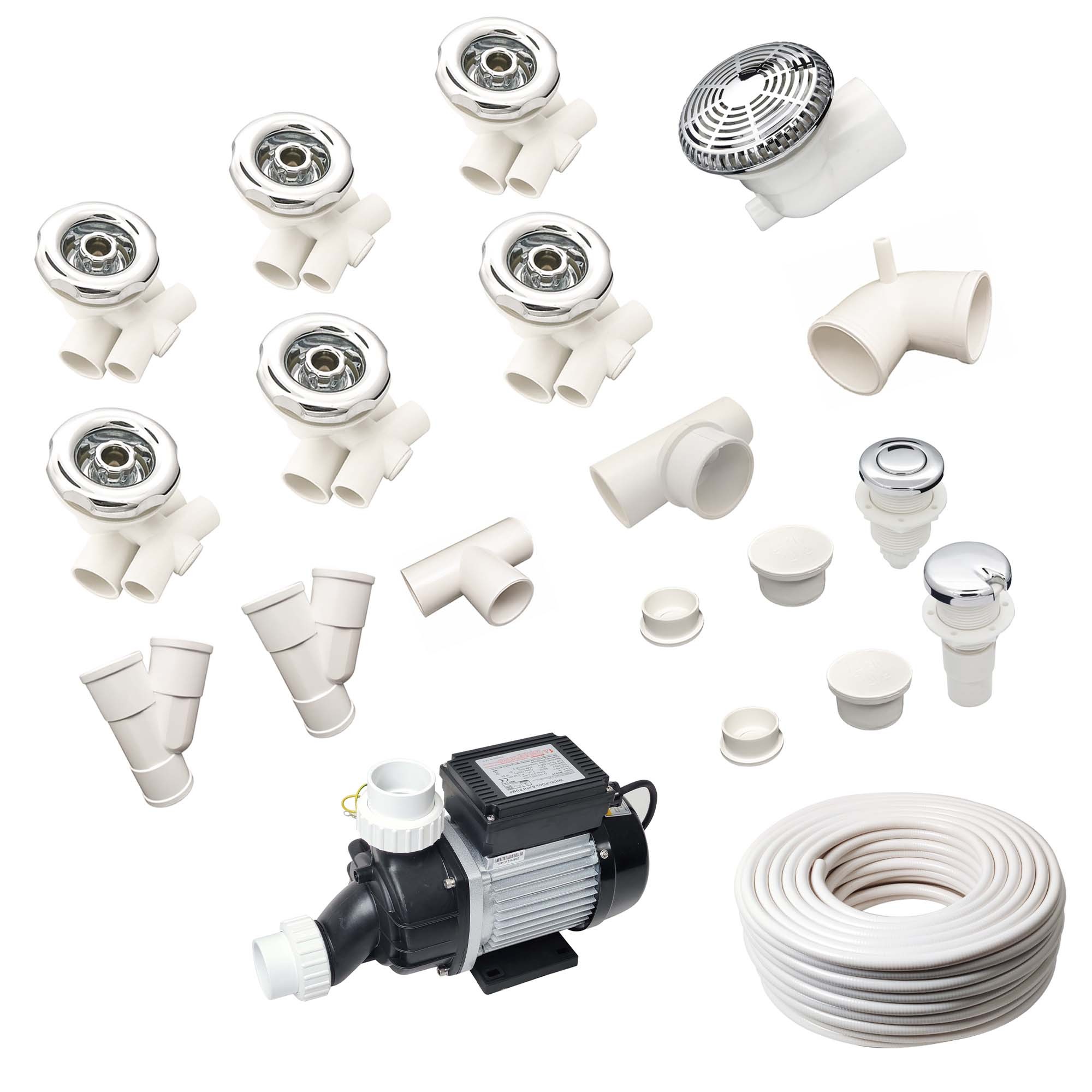 Spa Supplies Wholesale Bathtub Hydrojet Massage Whirlpool Bathtub Jet Parts Bath Tub Jet Kit With Led Light