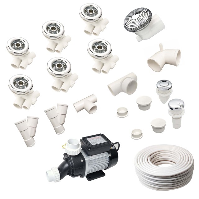 Spa Supplies Wholesale Bathtub Hydrojet Massage Whirlpool Bathtub Jet Parts Bath Tub Jet Kit With Led Light
