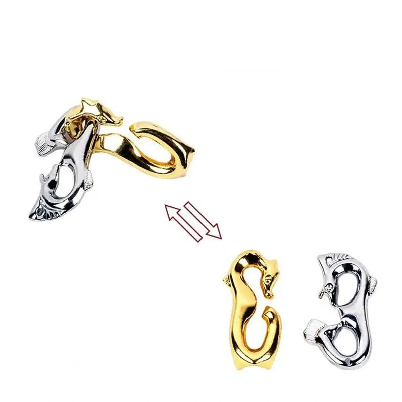 Classic Metal Brain Teasers Mind Ring Lock Puzzles Game for Adults Kids