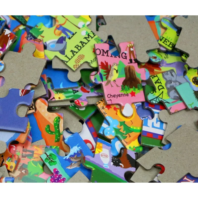 New 200PCS Paper Jigsaw Puzzle USA World Map Puzzles for Adults Children Decompression Game Kid Educational Gift Toys