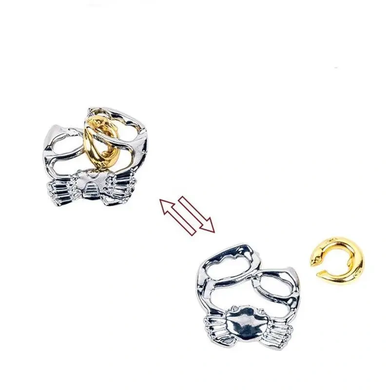 Classic Metal Brain Teasers Mind Ring Lock Puzzles Game for Adults Kids