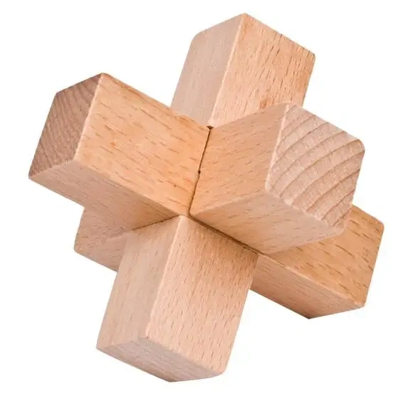 Beech Wood Wooden Burr Puzzles Interlocking Game for Adults KIds