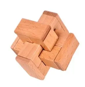 Classic 3D Wooden Burr Interlocking Puzzle Logic Chinese Traditional Wood Brain Teasers Puzzles Game for Adults Kids