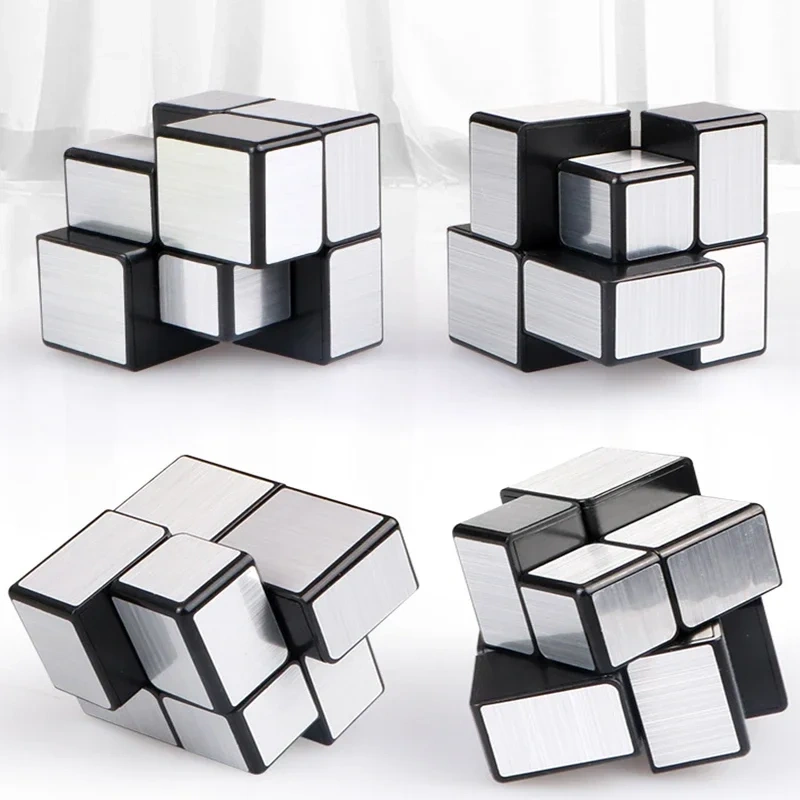 2/3 Layers Magical Mirror Cube Silver Professional Speed Cubes Puzzles  Educational Toys for Children Adults Gifts