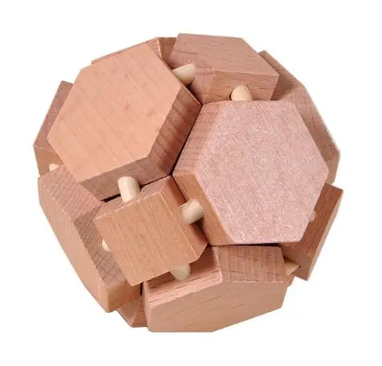 Classic 3D Wooden Burr Interlocking Puzzle Logic Chinese Traditional Wood Brain Teasers Puzzles Game for Adults Kids