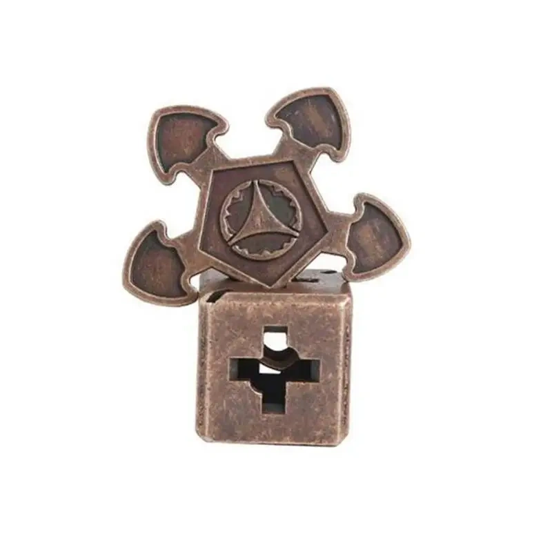 2021 New Bronze Color Metal Puzzle Baffling Brain Teasers Mind Game