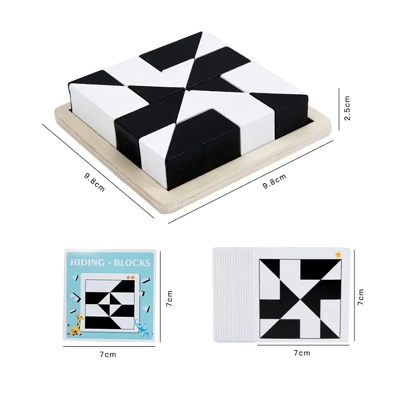 Montessori Geometric Shape Puzzles Building Blocks Wooden 3D Jigsaw Puzzle Kids Educational Logical Thinking Training Game Gifts