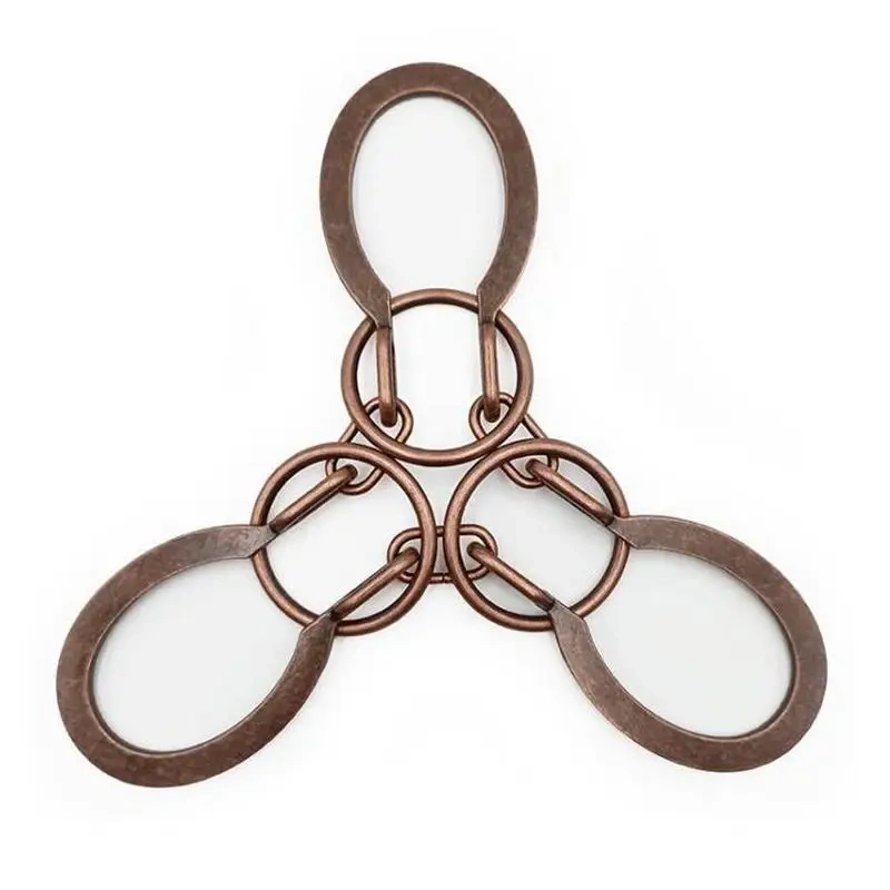 High Difficulty Level Bronze Color Three Rings Horseshoe Metal Brain Teasers Puzzle Game