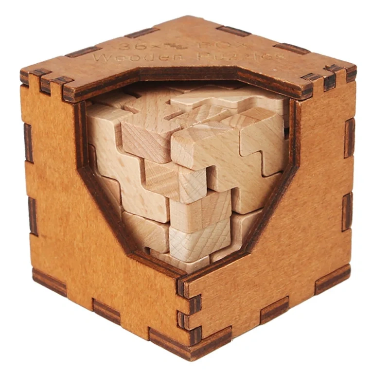 2024 New 3D Wooden Logic Brain Teasers Cube Box Puzzles Game