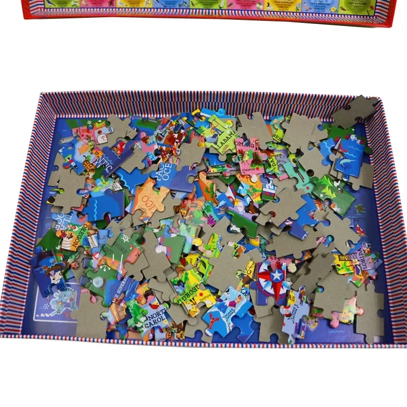 New 200PCS Paper Jigsaw Puzzle USA World Map Puzzles for Adults Children Decompression Game Kid Educational Gift Toys