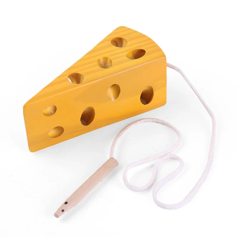 New Wooden Rope Puzzle for Children Kids Early Educational Game Toy