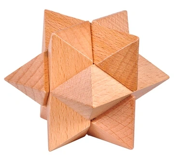 Classic 3D Wooden Burr Interlocking Puzzle Logic Chinese Traditional Wood Brain Teasers Puzzles Game for Adults Kids