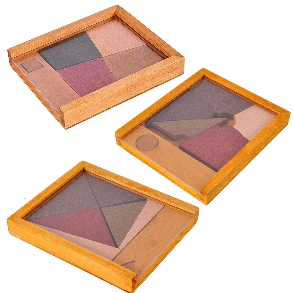2020 New Wooden Tangram Puzzle Mind Brain Teaser Educational Puzzles Game for Children Adults