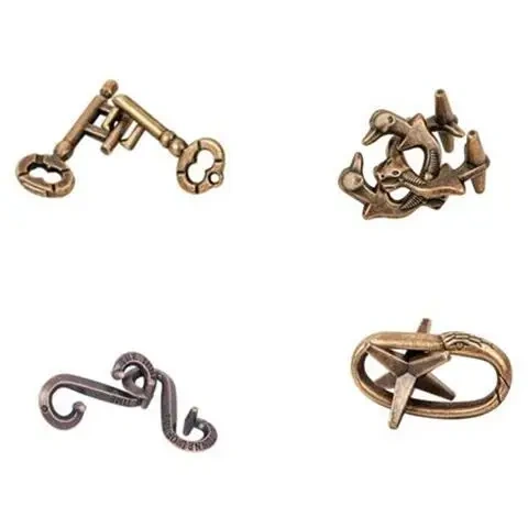 Classic Metal Brain Teasers Lock Ring Puzzle Logic Magic Mind Wire Puzzles Game Gift for Adults Kids