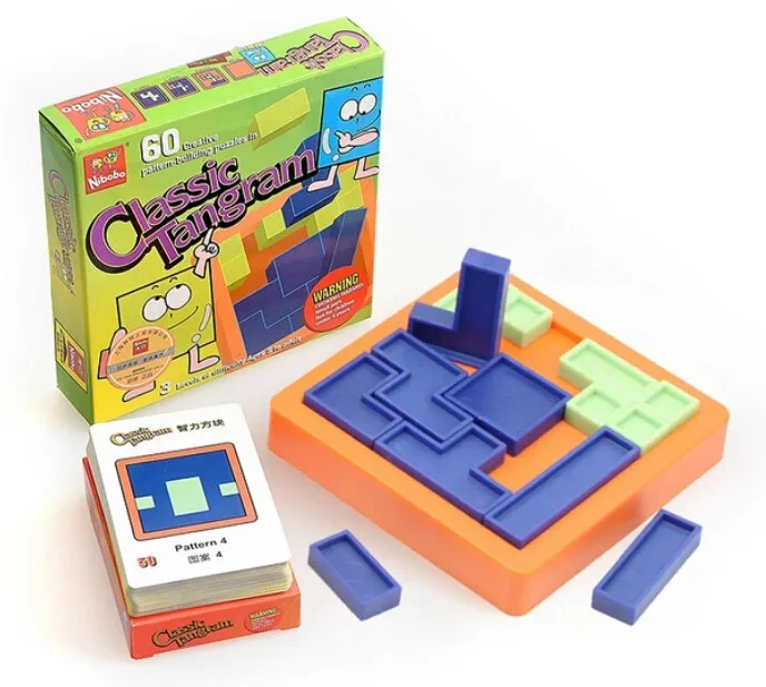 Quality Plastic Logic Puzzle Mind Brain Teaser Beads Tangram Puzzles Game Gift for Children Adults