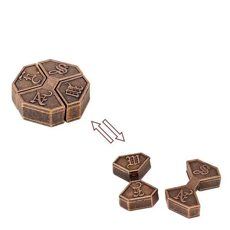 Classic Metal Brain Teasers Mind Ring Lock Puzzles Game for Adults Kids