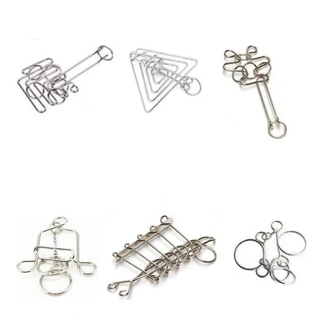 Classic Metal Brain Teasers Lock Ring Puzzle Logic Magic Mind Wire Puzzles Game Gift for Adults Kids