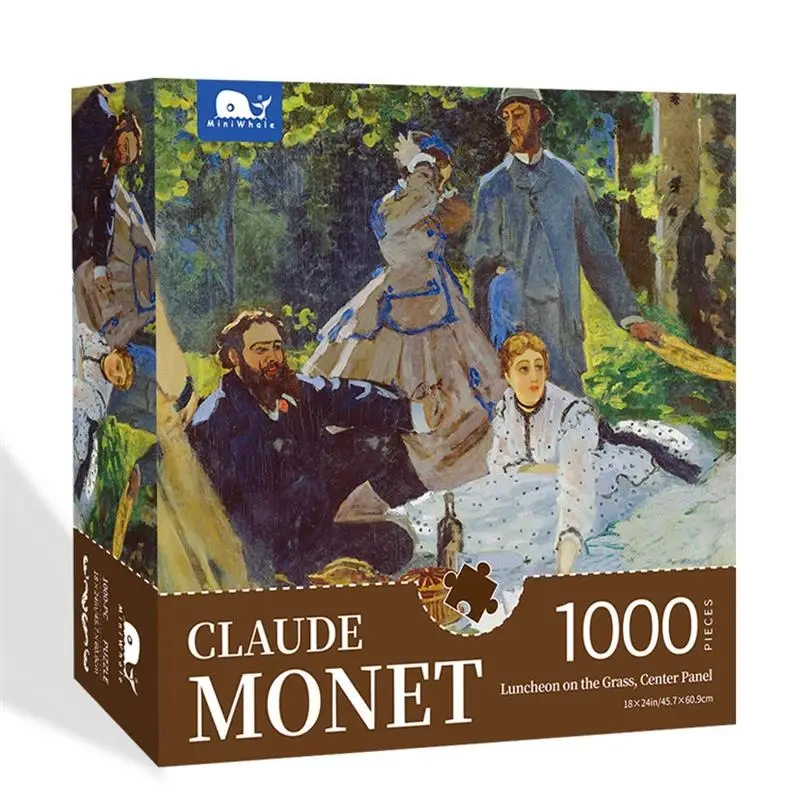 High Quality Claude Monet Painting 1000 pieces Paper Jigsaw Educational Puzzles for Adults Water Lilies Impression Sunrise