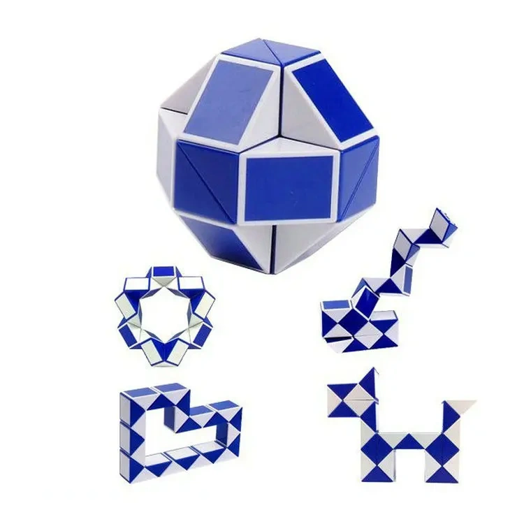 24 Parts Foldable Magic Ruler Twist Snake Puzzle Classic Mind Brain Teaser Game Puzzles Toy for Kids Adults