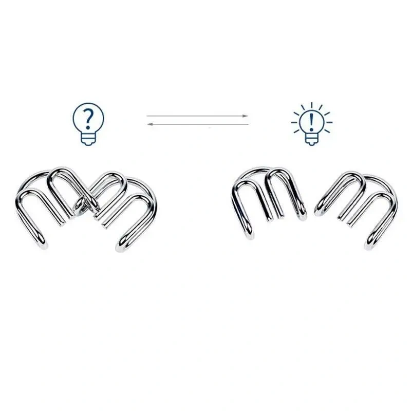 Classic M W Shaped Metal Wire Puzzle Brain Teaser Disentanglement Puzzles Game for Adults Children