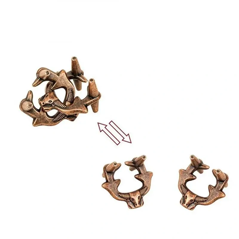 Set of 20PCS Metal Puzzle Mind Magic Brain Teasers Magic Ring Lock Puzzles Game Box Gift