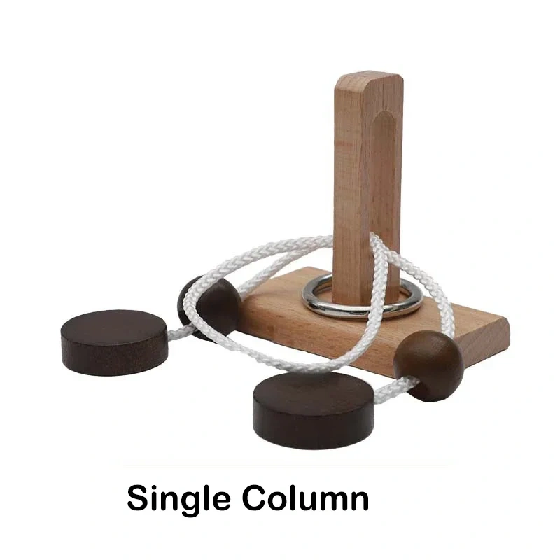 Small Brain Teaser Puzzle, Wooden Untie Rope Game, Unlocking Puzzle, Party Favor Gifts for Kids Adults,Suitable for All Ages