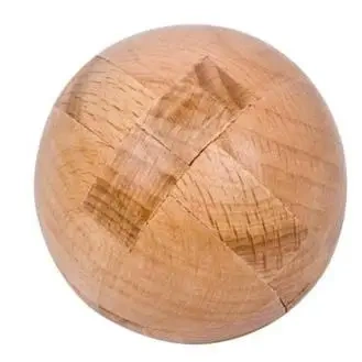 Classic Ball-shaped Wooden Burr Puzzles Game for Adults Kids