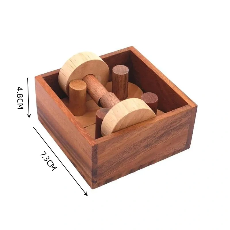 Curling Puzzle Logic Mind Brain Teasers Wooden Box Puzzles Game for Adults