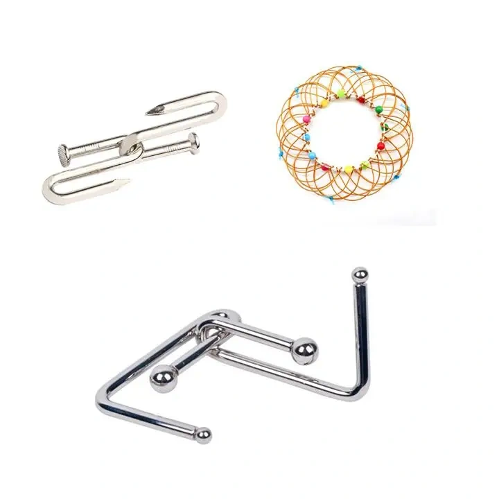 Classic Metal Brain Teasers Lock Ring Puzzle Logic Magic Mind Wire Puzzles Game Gift for Adults Kids
