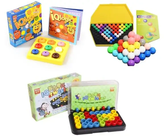 Quality Plastic Logic Puzzle Mind Brain Teaser Beads Tangram Puzzles Game Gift for Children Adults