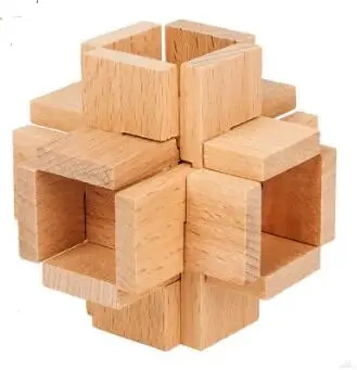 Beech Wood Wooden Burr Puzzles Interlocking Game for Adults KIds