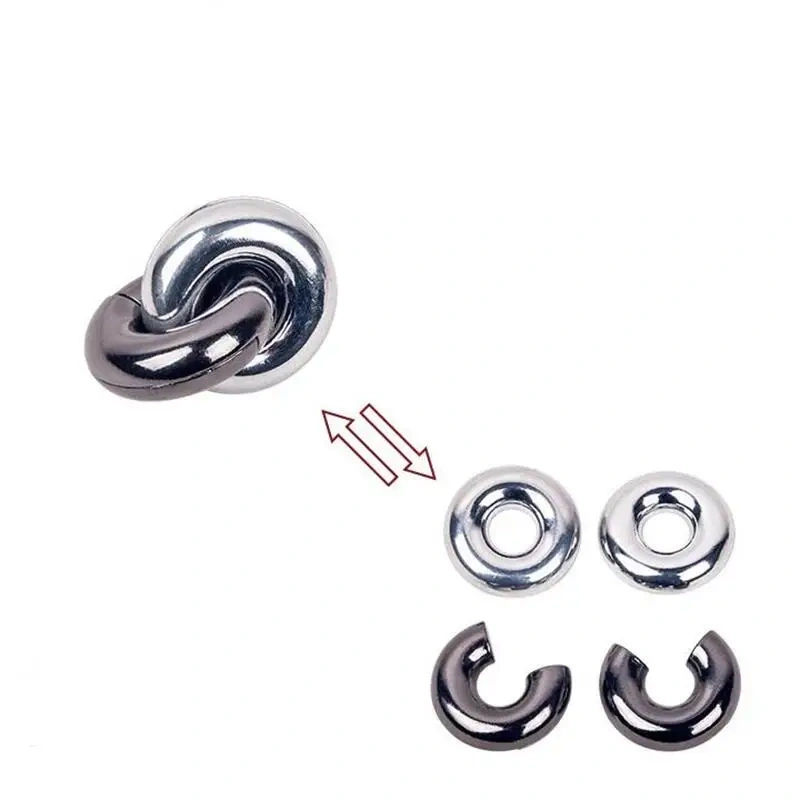 Classic Metal Brain Teasers Mind Ring Lock Puzzles Game for Adults Kids