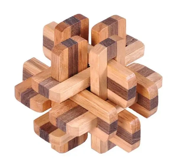 12piece Wooden Burr Brain Teaser Puzzles Game