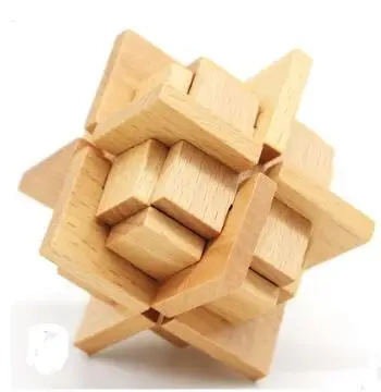 Classic 3D Wooden Burr Interlocking Puzzle Logic Chinese Traditional Wood Brain Teasers Puzzles Game for Adults Kids
