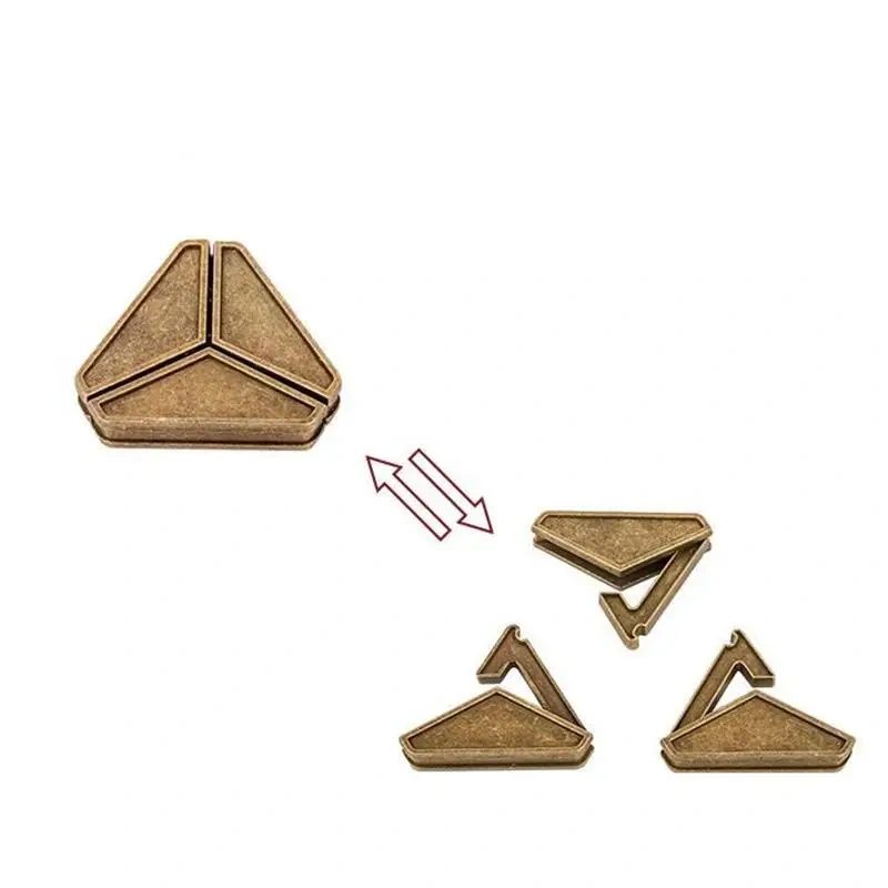 Triangle-shaped Intelligence Metal Brain Teaser Baffling Puzzles Game for Adults