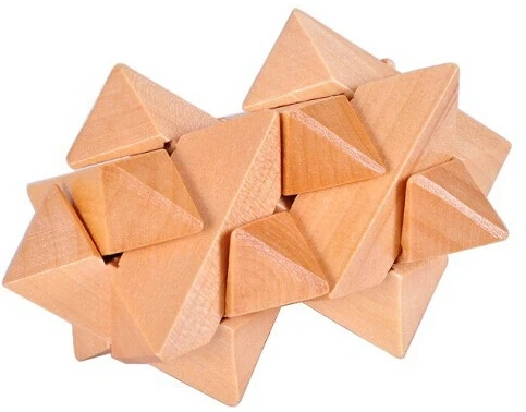 2PCS/Lot 3D Star Wooden Puzzle Mind Brain Teaser Puzzles Game for Adults Children