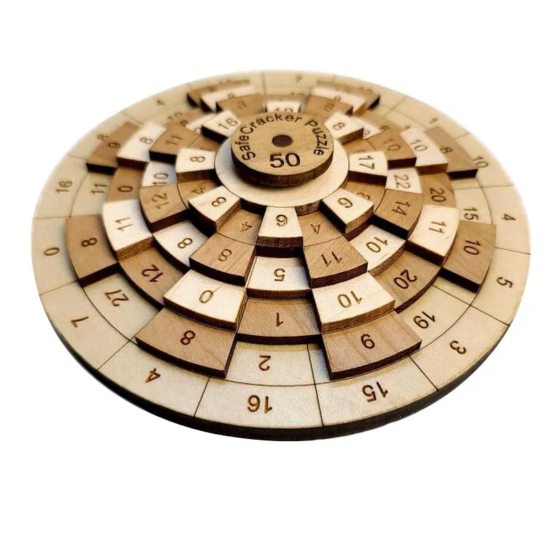 Mind Boggling Safecracker 50 Puzzle Classic Math Numbers Wood Puzzles Game for Adults Kids