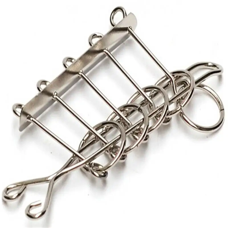 Classic Five Rings Metal Wire Puzzle Brain Teaser Game for Children Adults