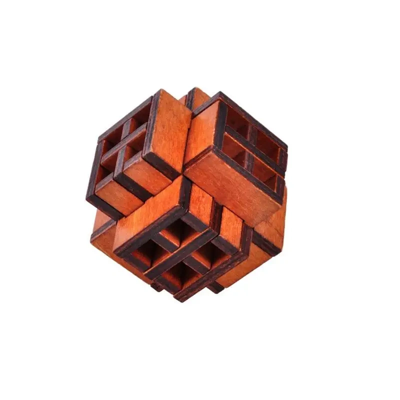 2PCS/Set Challenging 3D Wood Brain Teasers Puzzles Mind Puzzles Game for Adults Kids