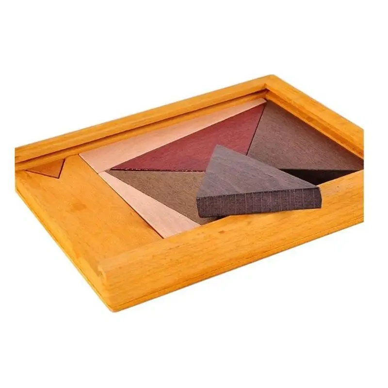 Wooden Tangram Board Puzzles Magic Intelligence Mind Brain Teasers Game