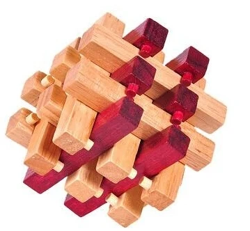 Classic 18-piece Wooden Burr Brain Teasers Puzzle Game for Adults Children