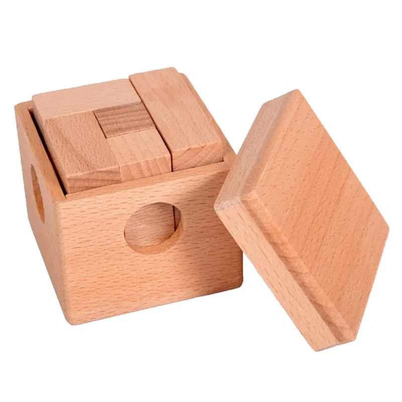 Desk Novalty Wooden Soma Cube Puzzle Mind Box Brain Teaser Game for Adults Kids
